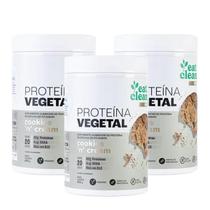 3x Proteína Vegetal Vegana Eat Clean Cookies NCream 600g