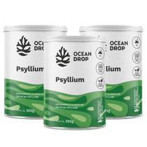 3x Psyllium Em Pó Aminoácidos Veganos Ocean Drop 300g