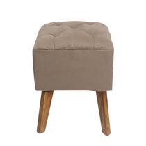 3X Puff Carré Poptem Quadrado Capitonê Bege