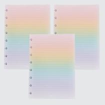 3x Refil Caderno Discos Inteligente Rainbow A5-120g-8 Furos - Moreih