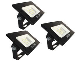 3x Refletores Led 10W 6500K Projetor Bivolt Branco Frio