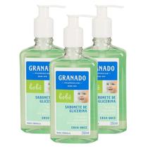 3x Sabonete Líquido de Glicerina Granado Bebê Erva Doce 250ml - 3x Sabonete Líquido de Glicerina Granado Bebê Erva Doce 250ml -