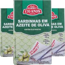 3X Sardinha em Azeite de Oliva Rico em Ômega 3 RAMIREZ 125g Proteínas Vitamina B12 e Cálcio