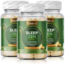 3x Sleep Zen Suplemento 60comp Triptofano Acido Folico Mastigavel Sem Gluten Sabor Maracuja