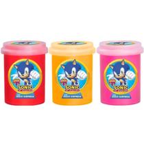 3x slime gelelé sonic com disco surpresa - 152g - sortido