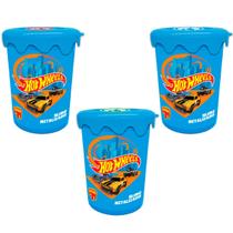 3x slime metalizado 180g - hot wheels - doce brinquedo 3x slime metalizado 180g - hot wheels - doce brinquedo