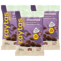 3x Snack Assado Chocolate Zaytas Protein Pacote 35g -