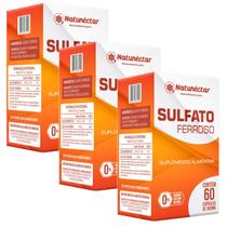 3x Sulfato Ferroso - 500mg 60 Cápsulas - Natunéctar 3x Sulfato Ferroso - 500mg 60 Cápsulas - Natunéctar