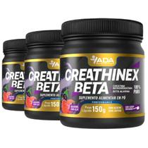 3x Suplemento Creathinex Beta 450g Creatina Sabor Guaraná Açaí Alanina Massa Muscular Pré Treino Pó