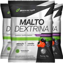 3x Suplemento Energetico Malto Dextrina Dextrose 1kg BodyAction - Body Action