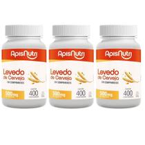 3x Suplemento Levedo de Cerveja 400 comprimidos Apisnutri