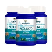 3x Suplemento Picolinato de Cromo 60 Caps 500mg