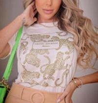 3x T-Shirt Maravilhosa Estampada (Branco/Preto/Amarelo)