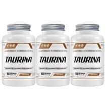 3x Taurina 100% Pura 800mg 90 Capsulas FNB