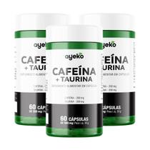 3X Termogênico Cafeína Com Taurina 200mg Rende 60 Doses - Ayeko
