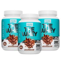 3x The Whey Proteína Equaliv Chocolate Belga 960g