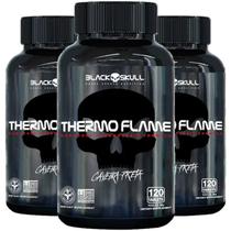 3x Thermo Flame Termogênico 120 Tab Cada Black Skull