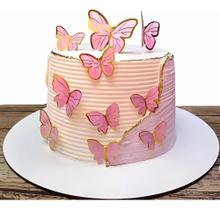 3X Topo De Bolo De Borboletas Rosa E Dourada Maripos 3X Topo De Bolo De Borboletas Rosa E Dourada Maripos