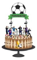 3X Topo De Bolo Topper Bolo Aniversário Futebol Jogadores Fu