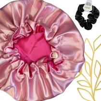 3X Touca De Dormir Cetim Luxo Duplo Tecido Confortável Ajust 3X Touca De Dormir Cetim Luxo Duplo Tecido Confortável Ajust