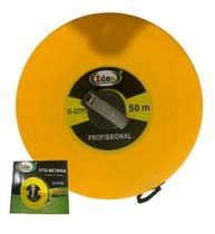 3X Trena Longa Fita Métrica De Vidro 50 Metros Fechada