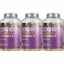 3x True Coq10 Ubiquinol + Vitamina E + Lipossomal - 60 Cáps