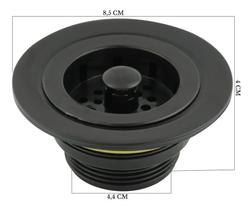 3X Valvula Ralo De Pia Metal 3,5 Preto Fosco Cozinha 1623 3X Valvula Ralo De Pia Metal 3,5 Preto Fosco Cozinha 1623