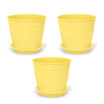 3X Vaso Aquarela com Prato 1,5 (0,25L) Amarelo NUTRIPLAN