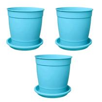 3X Vaso com Prato Aquarela 3,5 (1,7L) Azul NUTRIPLAN