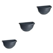 3X Vaso de Parede Médio (3,75L) Preto NUTRIPLAN