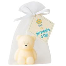 3x Vela Aromática Artesanal Ursinho Saquinho Organza e Tag Personalizável Lembrancinha