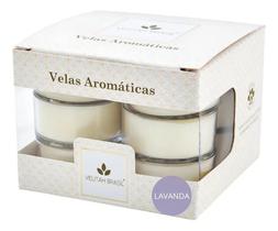 3X Vela Aromática Lavanda C/12 Mini Velas Aromatizadas Velit