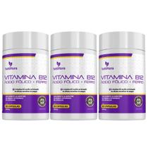 3X Vitamina B12 + Ferro + Ácido Fólico 60 Cápsulas Tuttiflora