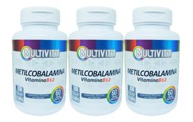 3x Vitamina B12 Metilcobalamina 414% 60 Cápsulas