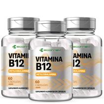 3x Vitamina B12 Metilcobalamina (forma Ativa) 400mg 180cáp - Ecomev 3x Vitamina B12 Metilcobalamina (forma Ativa) 400mg 180cáp - Ecomev