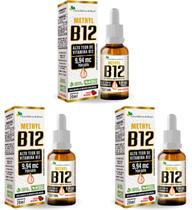 3x Vitamina B12 Sublingual (Metilcobalamina) 20Ml Gotas Flora Nativa