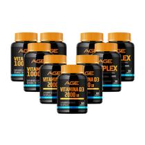 3x Vitamina C (30 Tabletes) + 3x Vitamina D3 (60 Cápsulas) + 3x Vitplex (30 Cápsulas) - (30 tabletes) - AGE