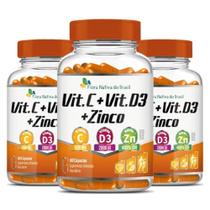 3x Vitamina C + Vitamina D3 + Zinco 60 Caps Flora Nativa