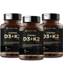 3x Vitamina D3 2.000UI + K2 Mk-7 149mcg 180 Cápsulas - Ecomev