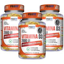 3x Vitamina D3 2000UI 60 Cápsulas Profit