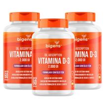 3x Vitamina D3 2000ui Com Tcm 400mg Bigens 60 Capsulas