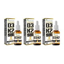 3x Vitamina D3 2000ui + Vit K2 Em Gotas 20ml Flora Nativa