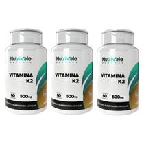 3x Vitamina K2 60 Capsulas 500mg Nutrivale 3x Vitamina K2 60 Capsulas 500mg Nutrivale