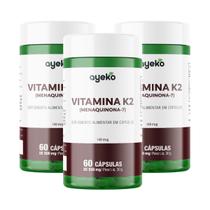 3X Vitamina K2 (MK-7) Menaquinona-7 149mcg 60 Cápsulas - Ayeko
