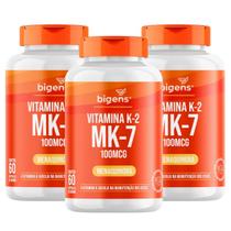 3x Vitamina K2 Mk7 100mcg Bigens 60 Capsulas