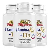 3x Vitamina K2 MK7 + D3 500mg 180cps