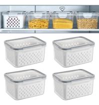 3X Vittak Kit 4 Organizadores De Geladeira 1,75L Porta Legum