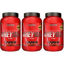 3x Whey 100% Pure Pote 900g Chocolate - Integralmedica