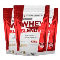 3x whey blender concentrado baunilha 900g hf suplementos