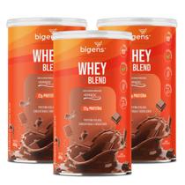 3x Whey Protein 3W Blend Clean Bigens Chocolate Suíço 450g - 3x Whey Protein 3W Blend Clean Bigens Chocolate Suíço 450g -